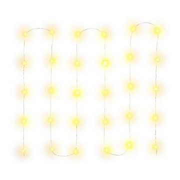 LED Ziemassvētku gaismu virtene 30xLED/3xAA 3,3m silti balta