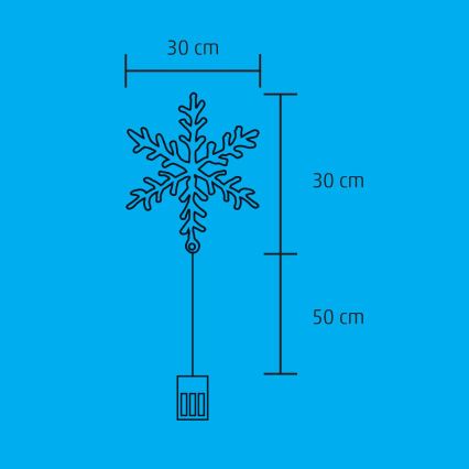 LED Ziemassvētku loga rotājums 16xLED/3xAA silti balta