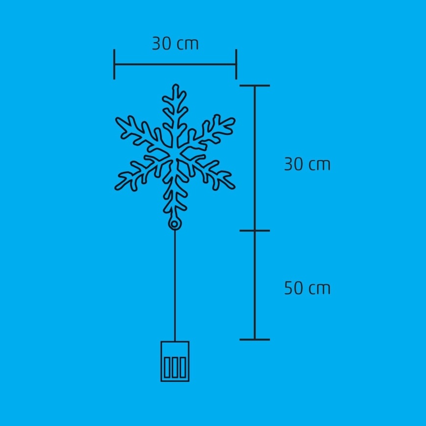 LED Ziemassvētku loga rotājums 16xLED/3xAA silti balta