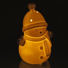 LED Ziemassvētku porcelāna rotājums LED/3xLR44 sniegavīrs