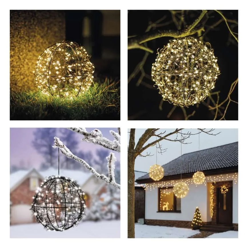 LED Ziemassvētku rotājums, 200 LED, 230 V, diametrs 20 cm