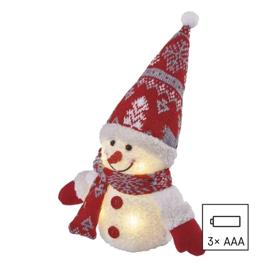 LED Ziemassvētku rotājums 4xLED/3xAAA sniegavīrs