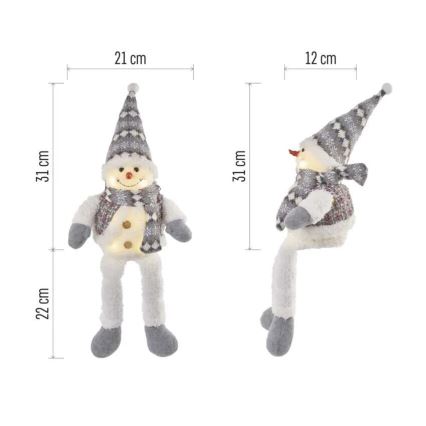 LED Ziemassvētku rotājums 6xLED/3xAA sniegavīrs