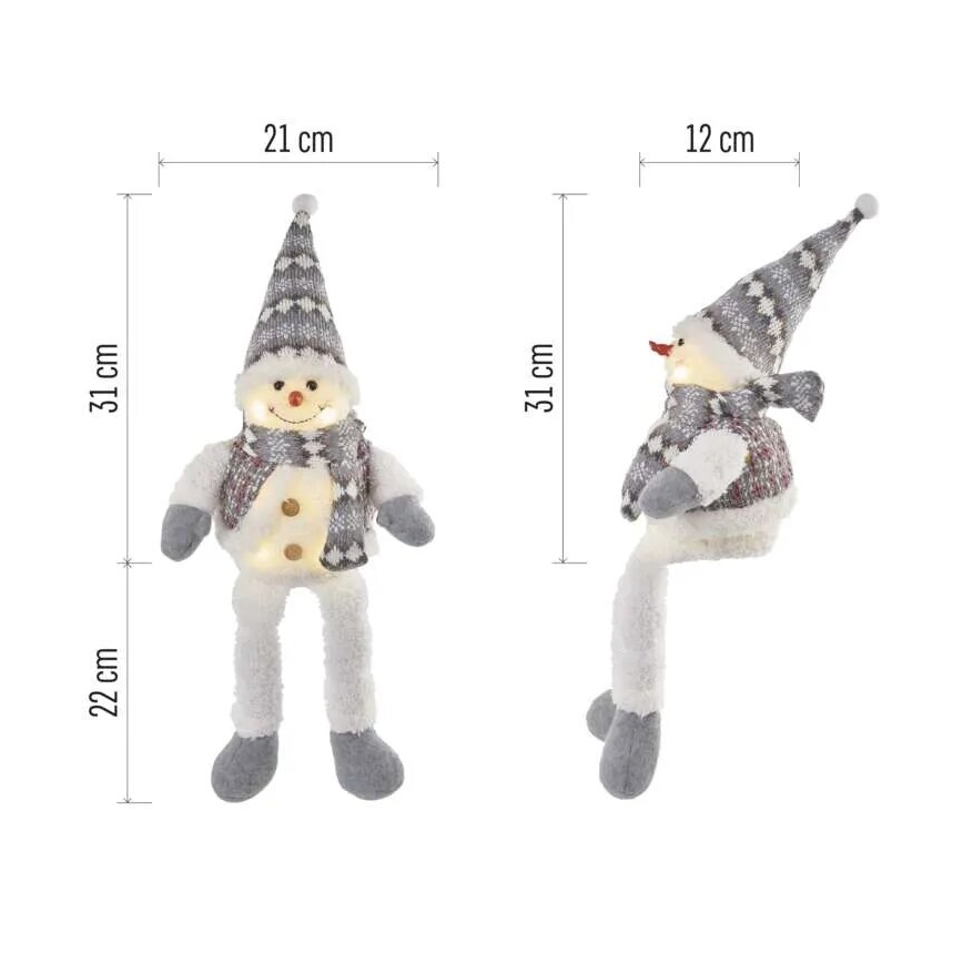 LED Ziemassvētku rotājums 6xLED/3xAA sniegavīrs