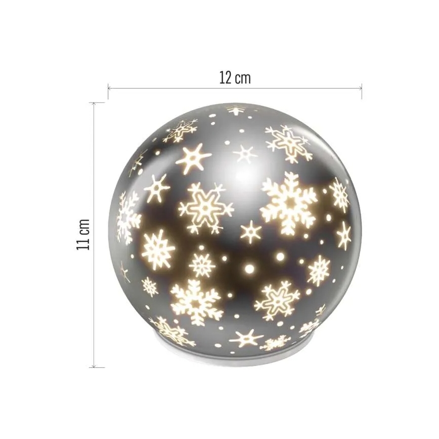 LED Ziemassvētku rotājums LED/0,3W/3xAA bumba Ø 12 cm