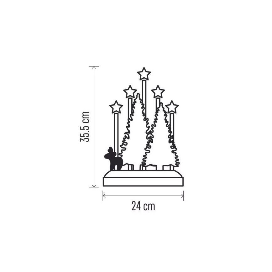 LED Ziemassvētku rotājums LED/2xAA silti balta
