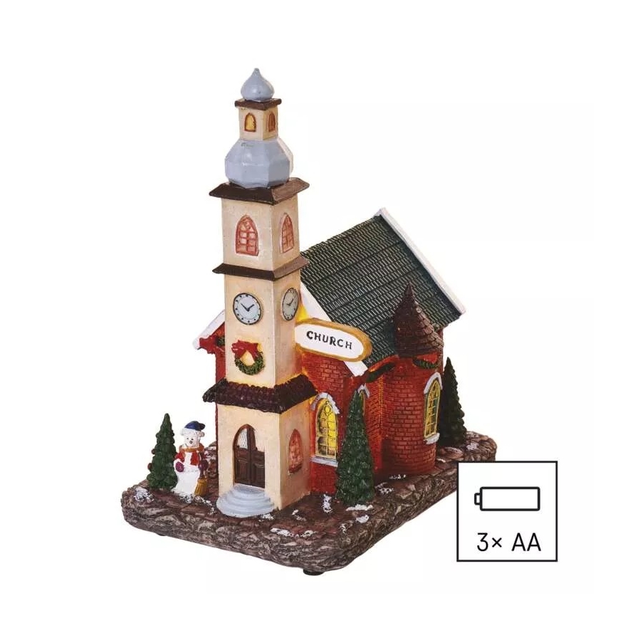 LED Ziemassvētku rotājums LED/3xAA church