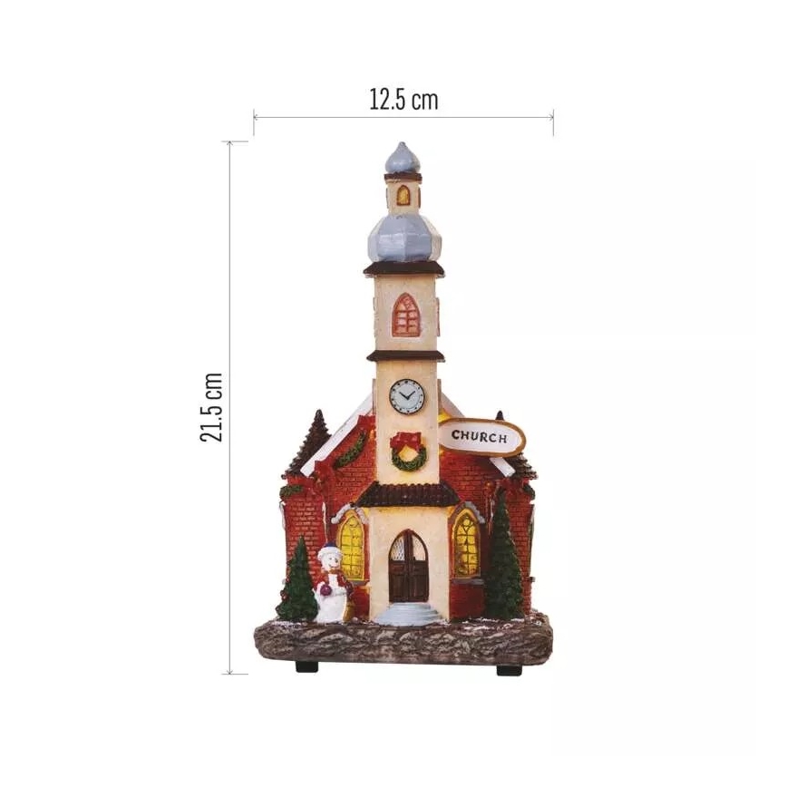 LED Ziemassvētku rotājums LED/3xAA church