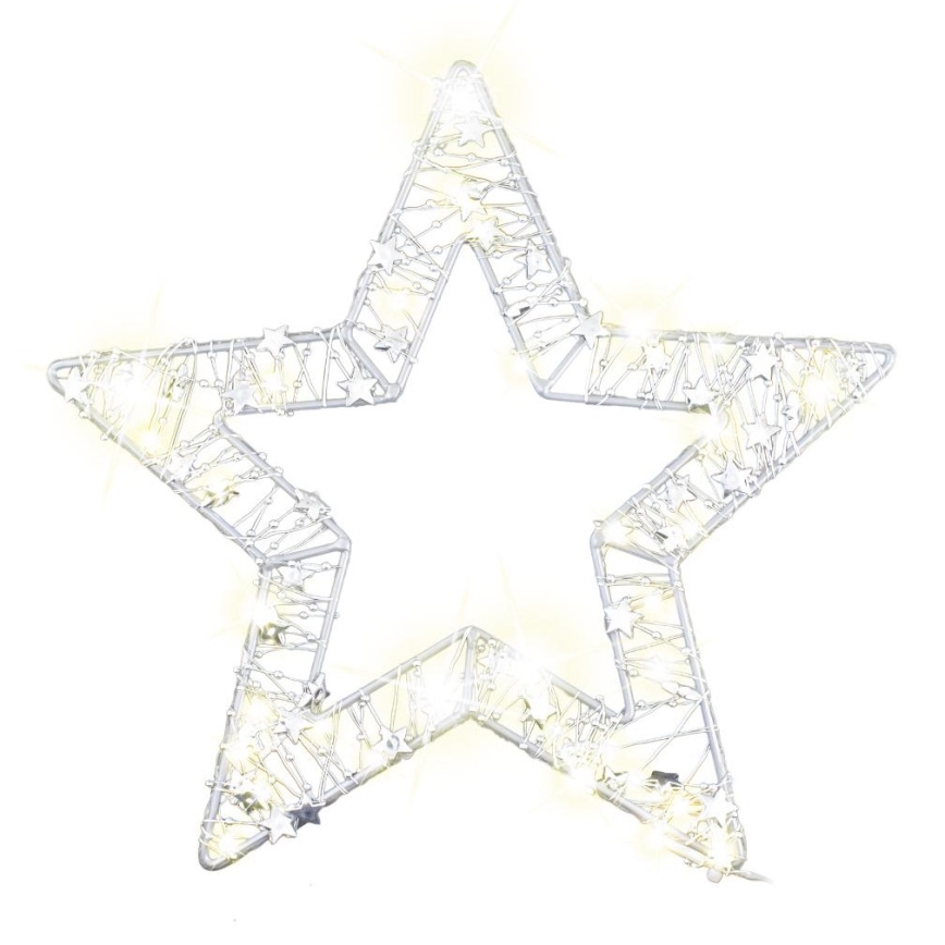 LED Ziemassvētku rotājums LED/3xAA/silti balta zvaigzne
