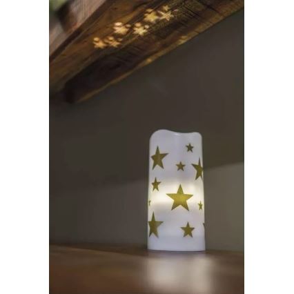 LED Ziemassvētku svece LED/3xAAA zvaigznes silti balta