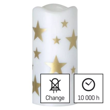 LED Ziemassvētku svece LED/3xAAA zvaigznes silti balta