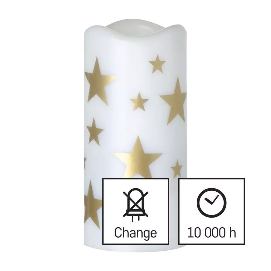 LED Ziemassvētku svece LED/3xAAA zvaigznes silti balta