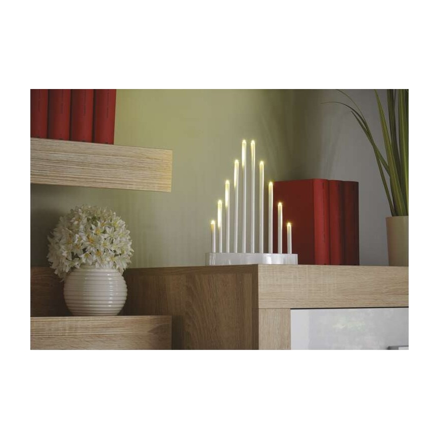 LED Ziemassvētku svečturis 10xLED/3xAA balts