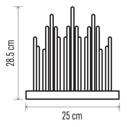 LED Ziemassvētku svečturis 19xLED/3xAA pelēks