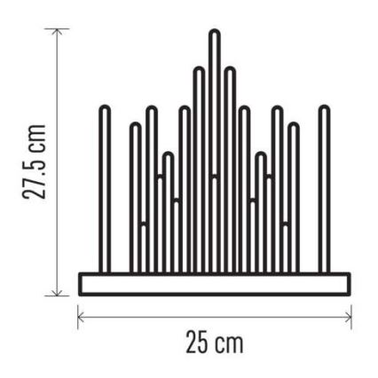 LED Ziemassvētku svečturis 20xLED/3xAA melns