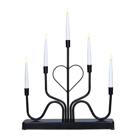 LED Ziemassvētku svečturis 5xLED/2xAA siltā baltā krāsā