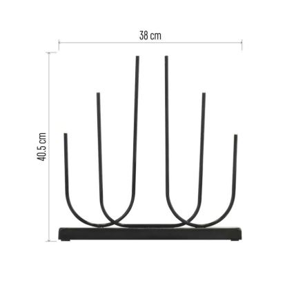 LED Ziemassvētku svečturis 6xLED/2xAA melns