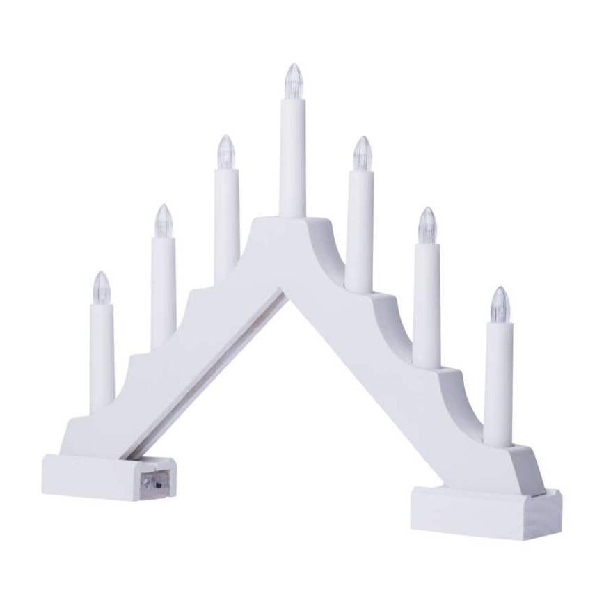 LED Ziemassvētku svečturis 7xLED/2xAA balts