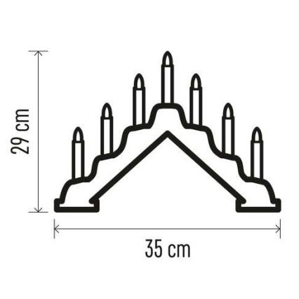 LED Ziemassvētku svečturis 7xLED/2xAA balts