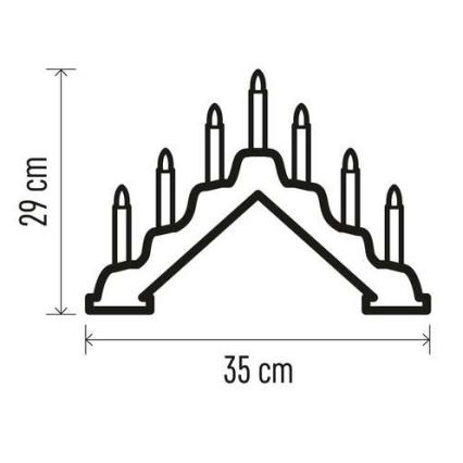 LED Ziemassvētku svečturis 7xLED/2xAA bēšs