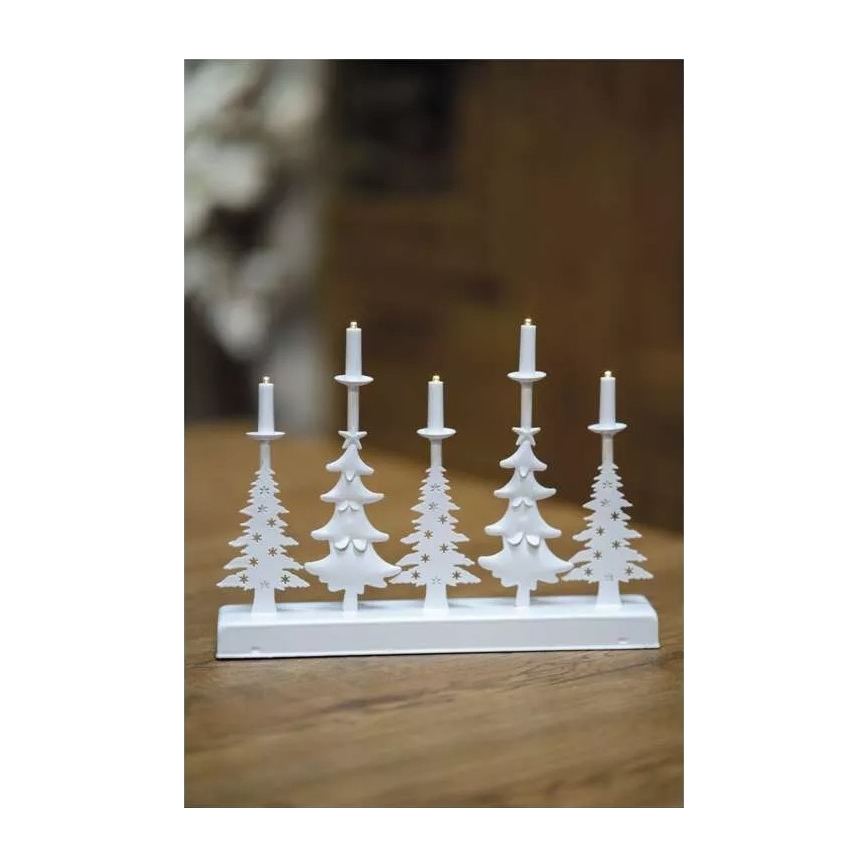 LED Ziemassvētku svečturis LED/2xAA balta
