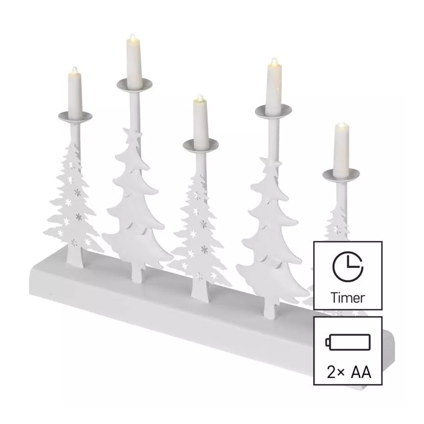 LED Ziemassvētku svečturis LED/2xAA balta