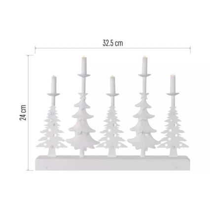 LED Ziemassvētku svečturis LED/2xAA balta