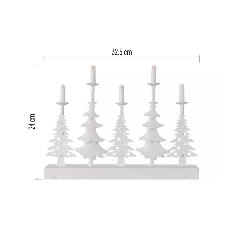 LED Ziemassvētku svečturis LED/2xAA balta