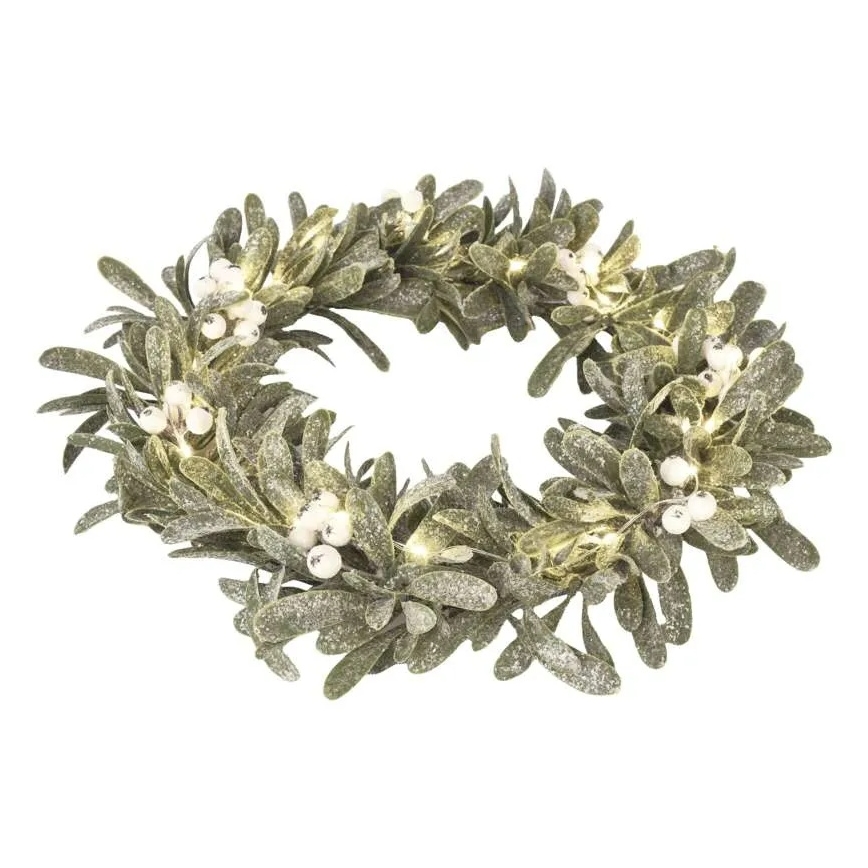 LED Ziemassvētku vainags, 25 LED / 3×AA, diametrs 35 cm