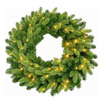 LED Ziemassvētku vainags 50xLED/3xAA 8 režīmi Ø 60 cm siltā balta