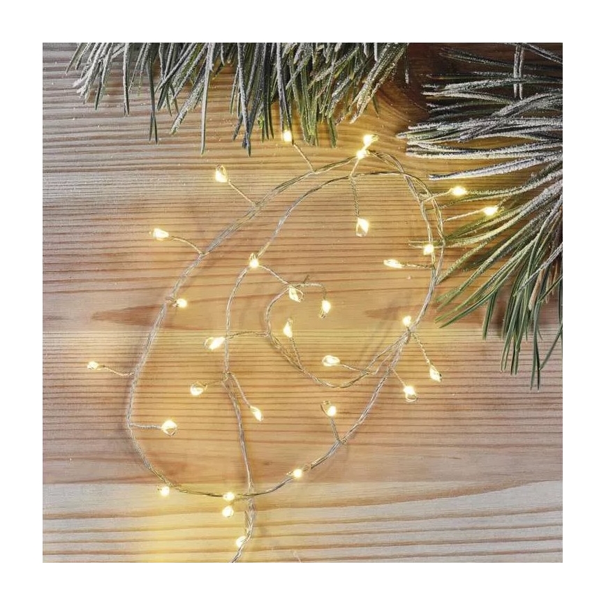 LED Ziemassvētku virtene 100xLED/3xAA 2,7m silti balta