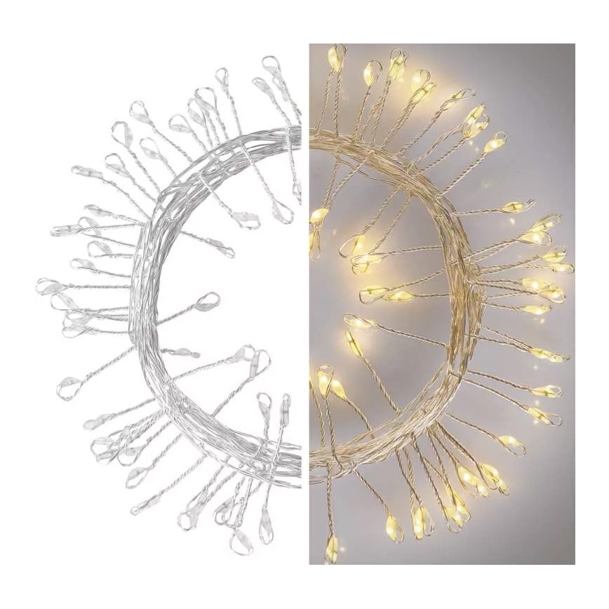LED Ziemassvētku virtene 100xLED/3xAA 2,7m silti balta