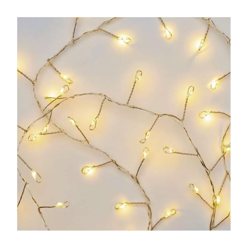 LED Ziemassvētku virtene 100xLED/3xAA 2,7m silti balta
