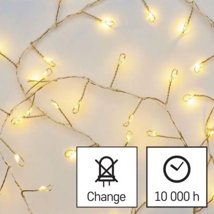 LED Ziemassvētku virtene 100xLED/3xAA 2,7m silti balta