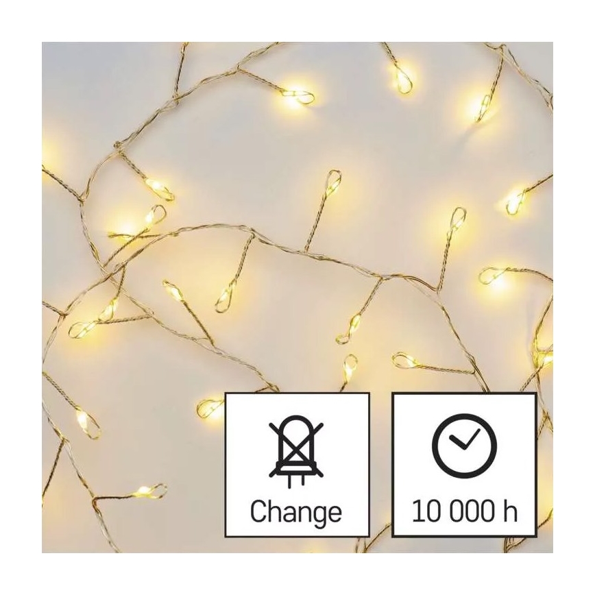 LED Ziemassvētku virtene 100xLED/3xAA 2,7m silti balta