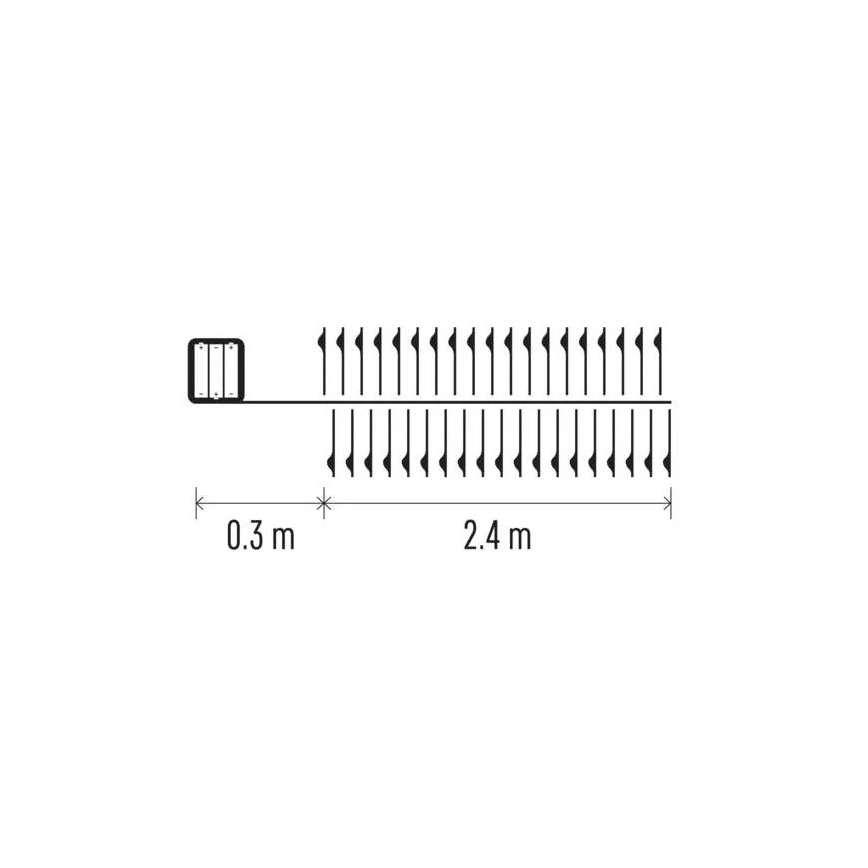 LED Ziemassvētku virtene 100xLED/3xAA 2,7m silti balta