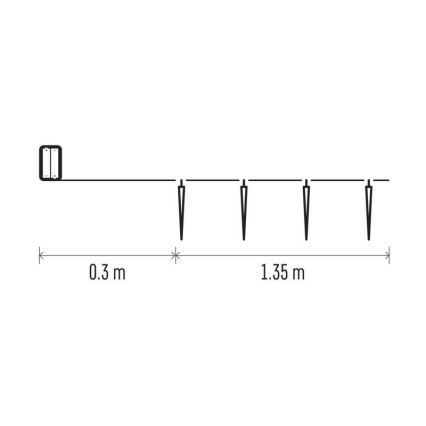 LED Ziemassvētku virtene 10xLED/1,65m