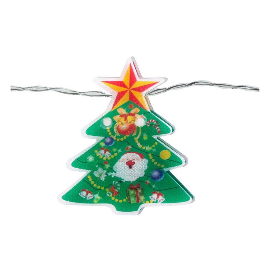 LED Ziemassvētku virtene 10xLED/2xAA 1,35 m siltā baltā krāsā eglei