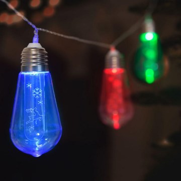 LED Ziemassvētku virtene 10xLED/2xAA 2,2m daudzkrāsu