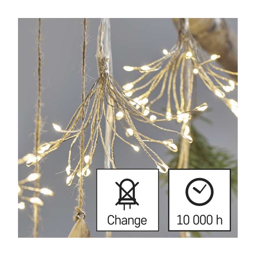 LED Ziemassvētku virtene 150xLED/5,35m silti balta