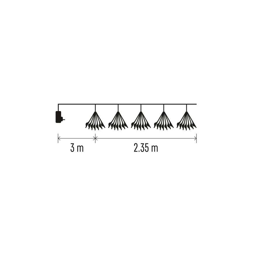 LED Ziemassvētku virtene 150xLED/5,35m silti balta