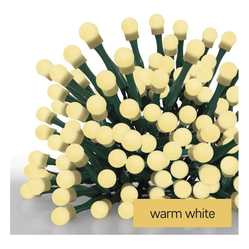 LED Ziemassvētku virtene 200 LED/8 funkcijas, 20 m, IP44, siltā baltā