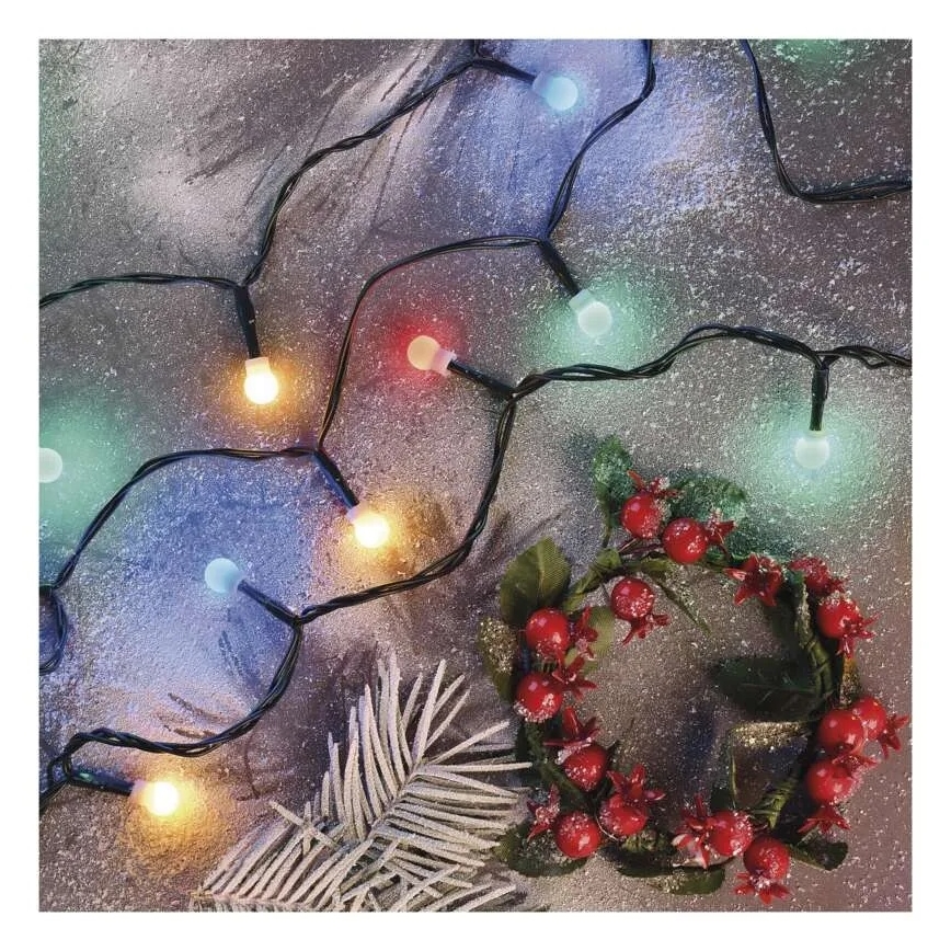 LED Ziemassvētku virtene 200xLED/8 funkcijas 25m IP44 daudzkrāsaina