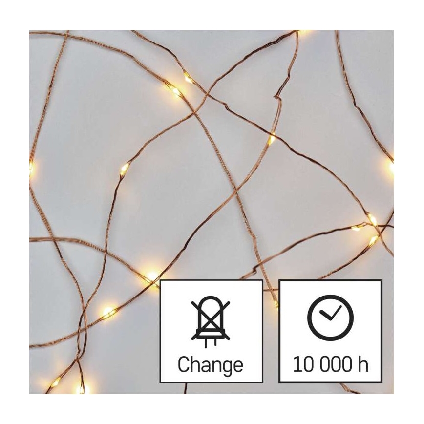 LED Ziemassvētku virtene 20xLED/2,4m silta balta