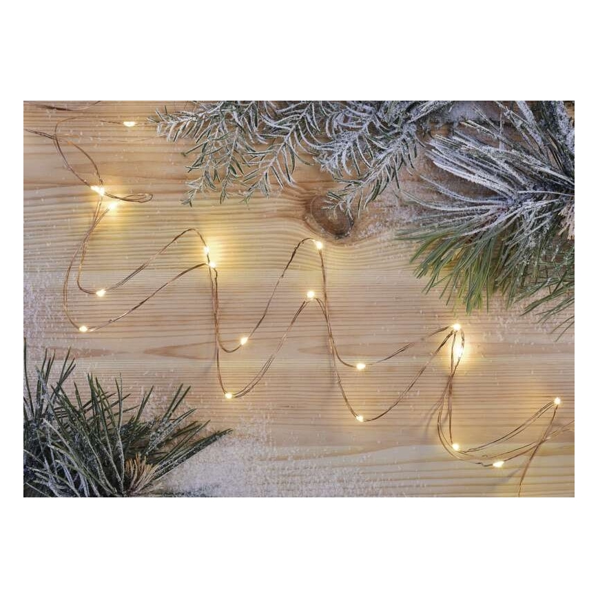 LED Ziemassvētku virtene 20xLED/2,4m silti balta