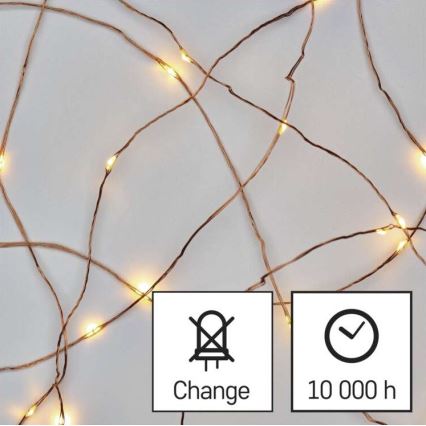 LED Ziemassvētku virtene 20xLED/2,4m silti balta