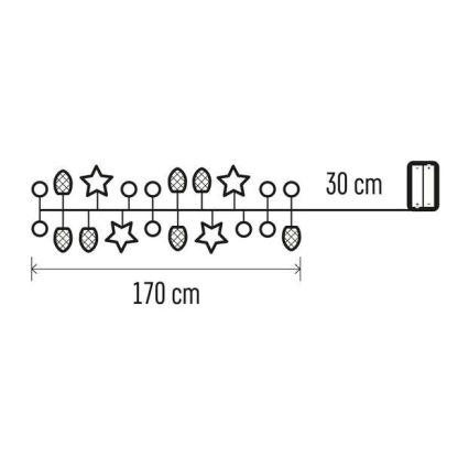 LED Ziemassvētku virtene 20xLED/2m