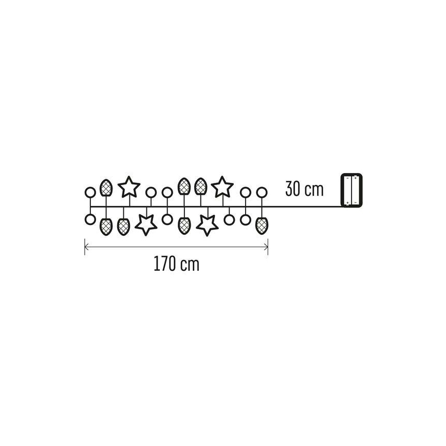 LED Ziemassvētku virtene 20xLED/2m