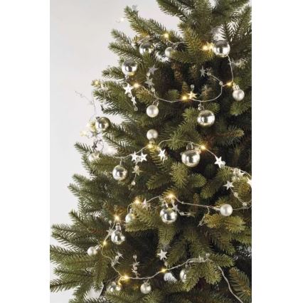 LED Ziemassvētku virtene 20xLED/2xAA 2,2 m silti balta