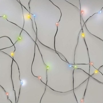 LED Ziemassvētku virtene 20xLED/2xAA 2,4m daudzkrāsaina